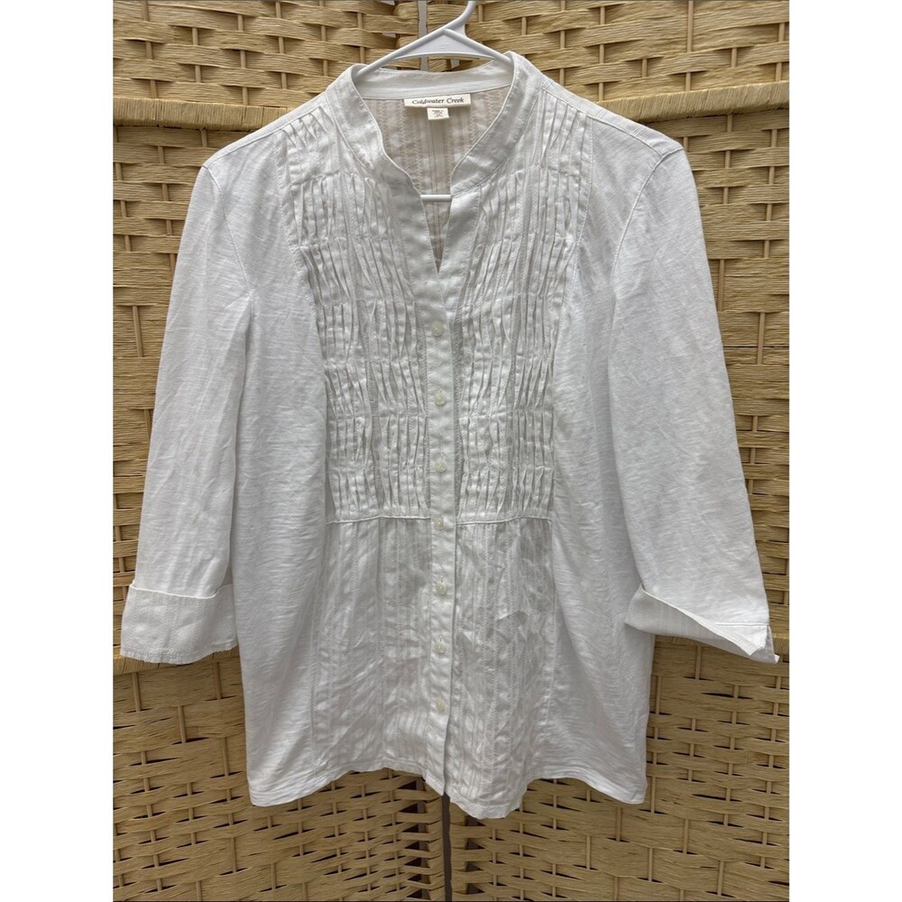 Coldwater Creek 100% cotton white top size medium